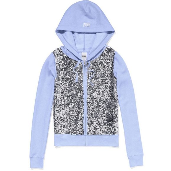 Victoria's Secret PINK Lavender Bling Perfect Zip Hoodie - Picture 2 of 16